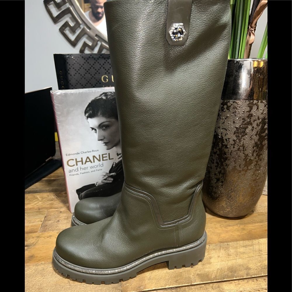 Rene Caovilla Moto Combat Boots - Picture 9 of 10